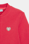 Sweat zippé molleton rouge bébé fille 2