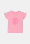 T-shirt poisson manches volantées rose bébé fille