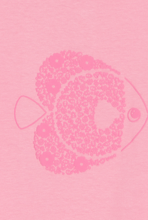 T-shirt poisson manches volantées rose bébé fille
