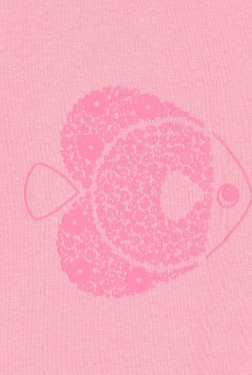 Rosa T-Shirt Fisch Rüschenärmel Kleinkind Mädchen 2
