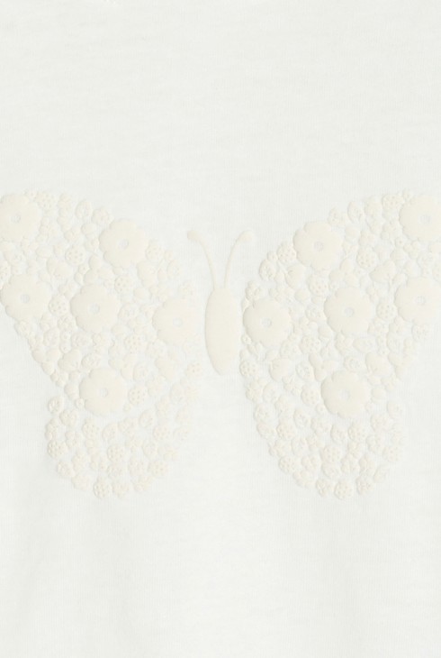 T-Shirt Schmetterling Rüschenärmel weiß Kleinkind Mädchen 2