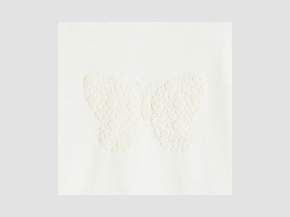 T-Shirt Schmetterling Rüschenärmel weiß Kleinkind Mädchen 2