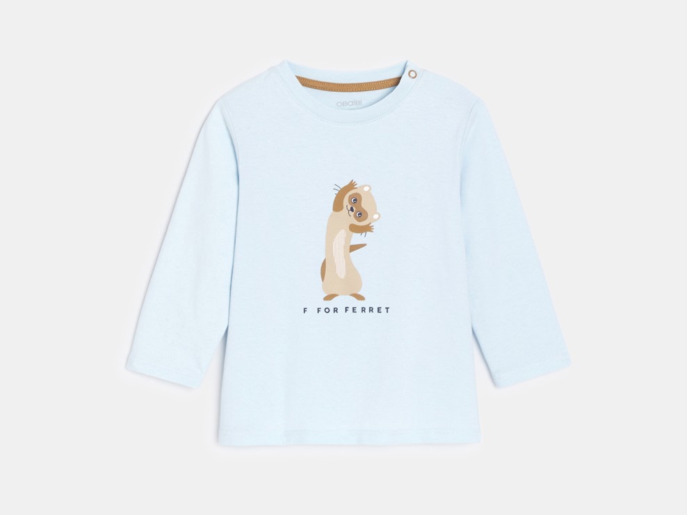 Camiseta animal azul bebé niño 1