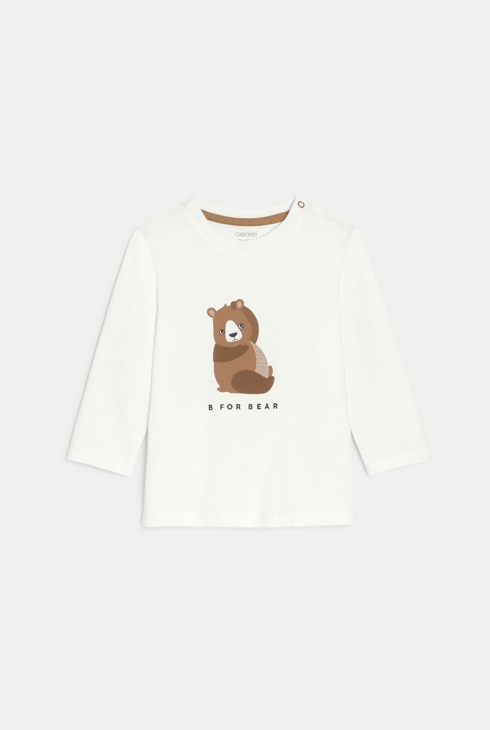 Tee-shirt animal blanc bébé garçon 1