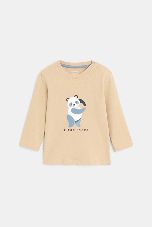 Camiseta animal beige bebé niño 1