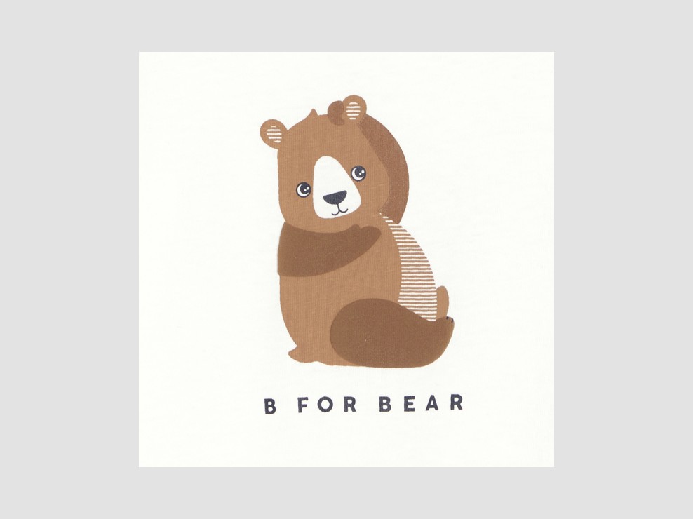 T-shirt bianca con animale neonato 2