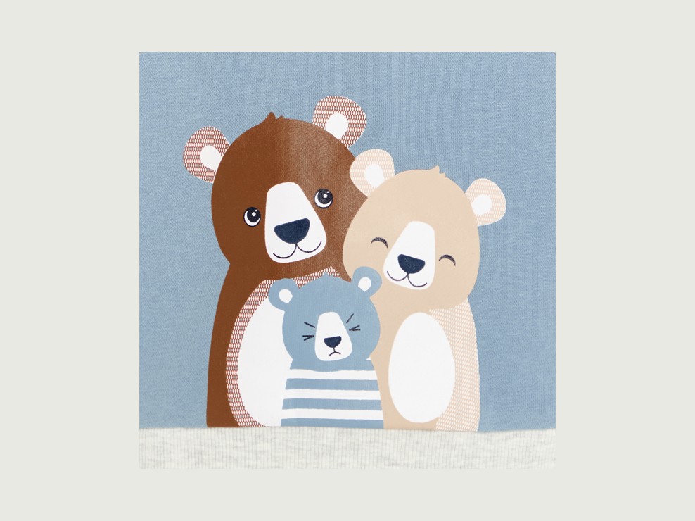 Sweat molleton ours bleu bébé garçon 2