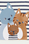Sweat molleton chat rayé bleu bébé garçon 2