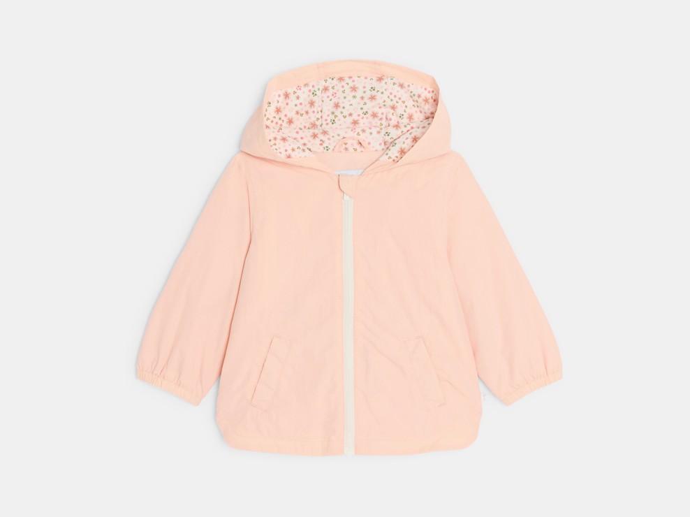 Blouson mit Kapuze blassrosa Kleinkind Mädchen 2