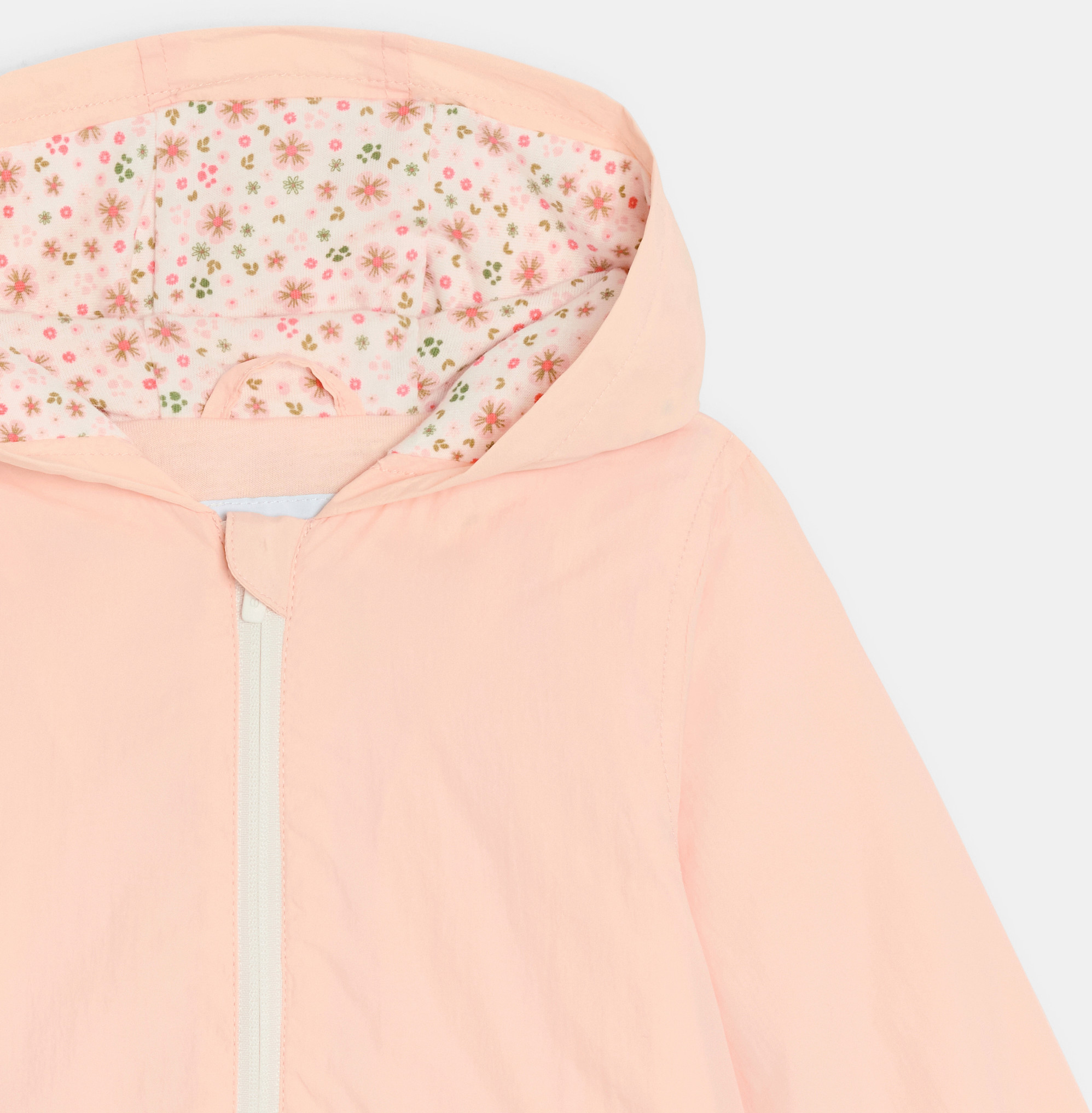 Blouson à capuche rose pâle bébé fille
