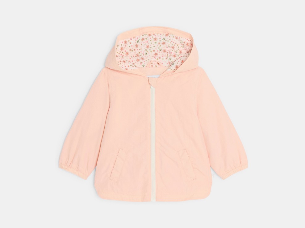 Cazadora con capucha rosa pálido bebé niña 2