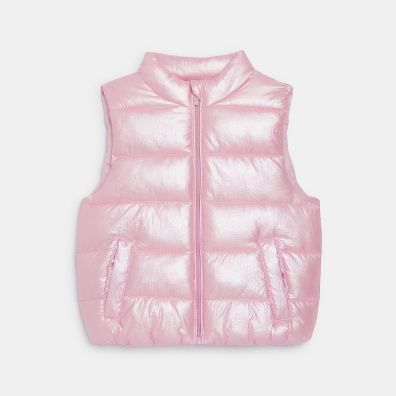 Ärmellose schillernde Steppjacke in Rosa Kleinkind Mädchen