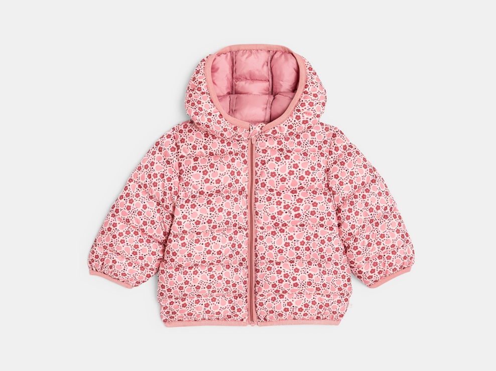 Steppjacke geblümt rosa Kleinkind Mädchen 1