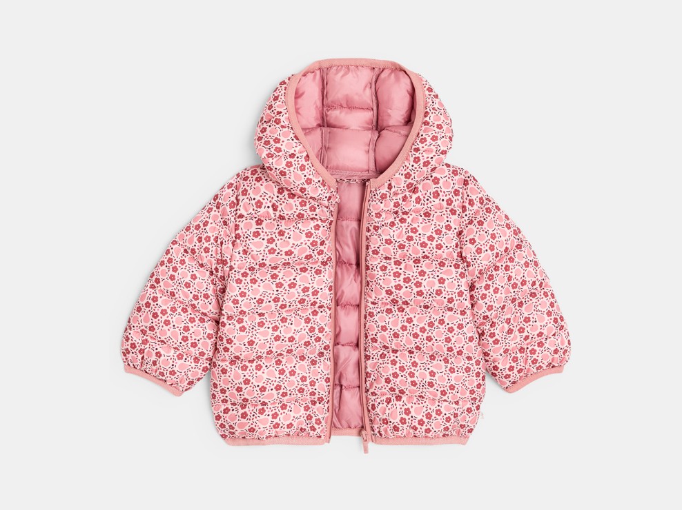 Steppjacke geblümt rosa Kleinkind Mädchen 2