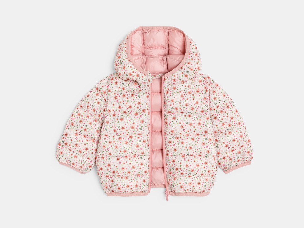 Steppjacke geblümt rosa Kleinkind Mädchen 2