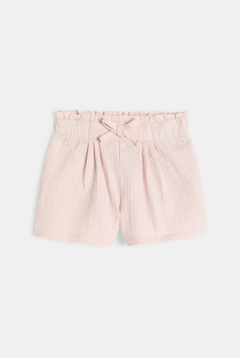 Short taille haute coton fantaisie rose bébé fille 1