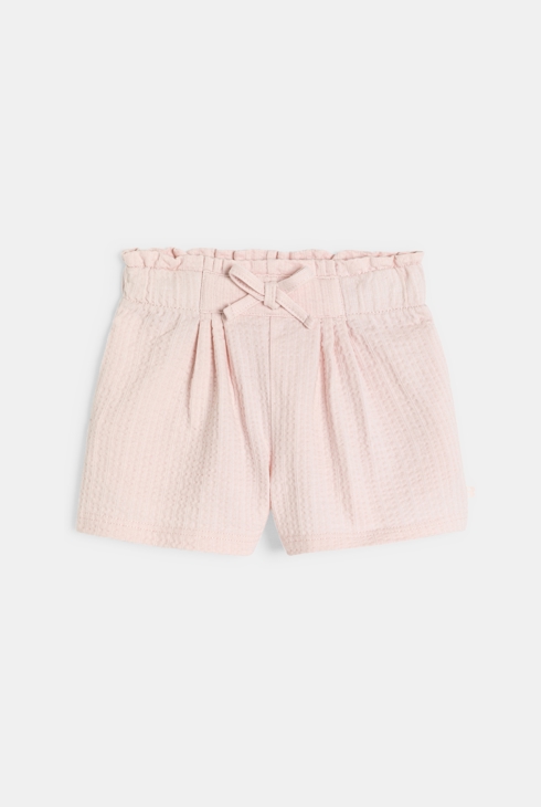 Short taille haute coton fantaisie rose bébé fille 1