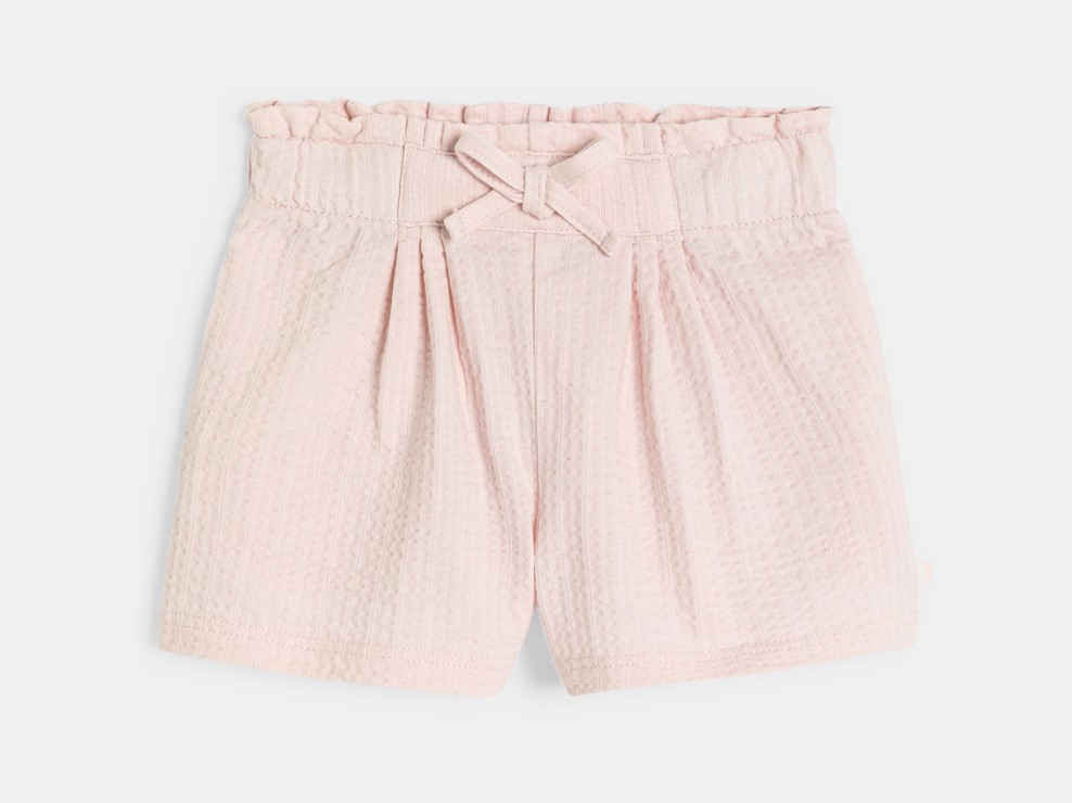 Pantalons curts cintura alta fantasia rosa bebè nena 1