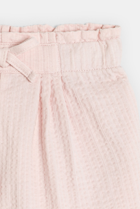 Short taille haute coton fantaisie rose bébé fille