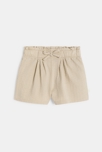 Short taille haute coton fantaisie beige bébé fille