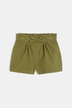 Short taille haute coton fantaisie vert bébé fille