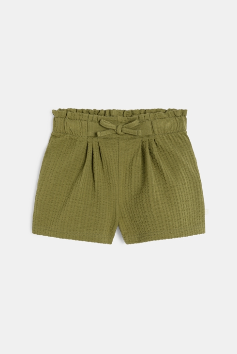 Short taille haute coton fantaisie vert bébé fille