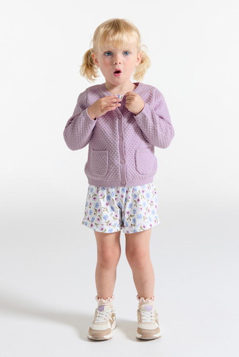Modische Strickjacke blasslila Kleinkind Mädchen 1