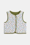 Gilet sans manches réversible vert bébé fille