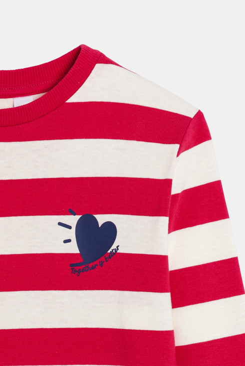 Pyjama rayé fille rouge