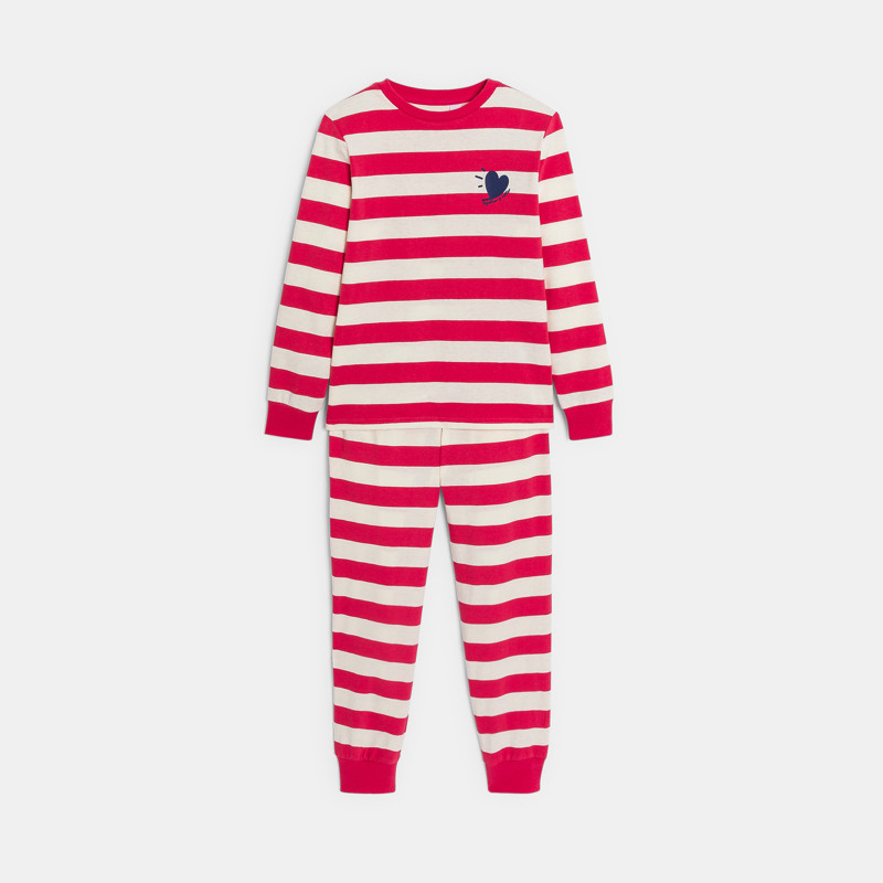 Pyjama gestreift Mädchen rot