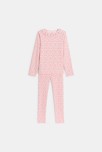Pyjama 2 pièces en jersey côtelé léopard rose