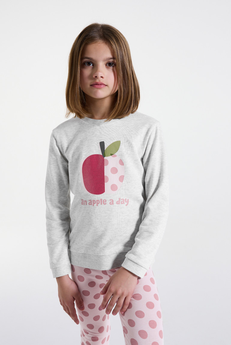 Set Pigiama Felpato Invernale Per Bambina – Maniche Lunghe, Collo Rotondo, In Cotone Misto, Taglie Da 2 A 10 Anni