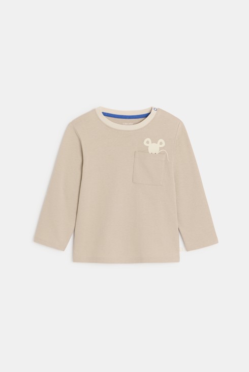 T-shirt beige à motif animalier bébé garçon 1