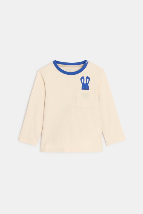 T-shirt beige avec motif animalier bébé garçon 1