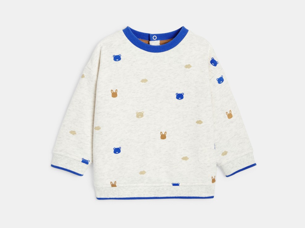 Sweat animaux gris bébé garçon 1