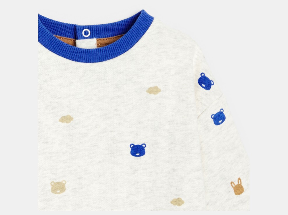 Sweat animaux gris bébé garçon 2