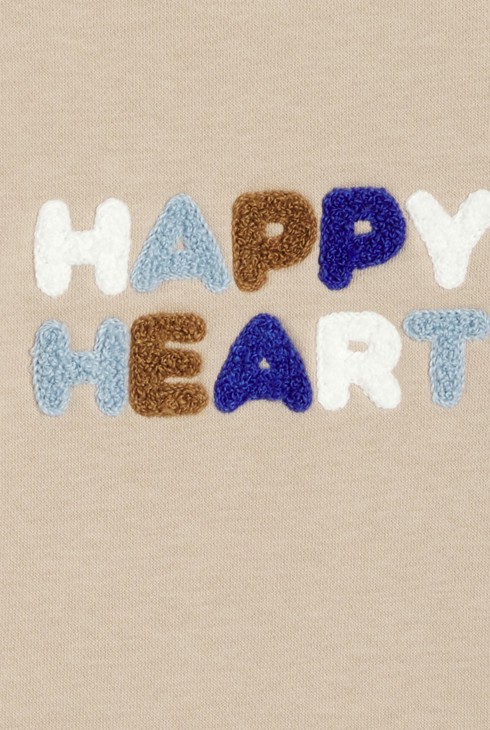 Bež pulover od pletiva s porukom za dječake 2