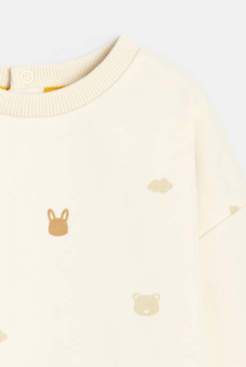 Sweatshirt Tiere beige Kleinkind Junge 2