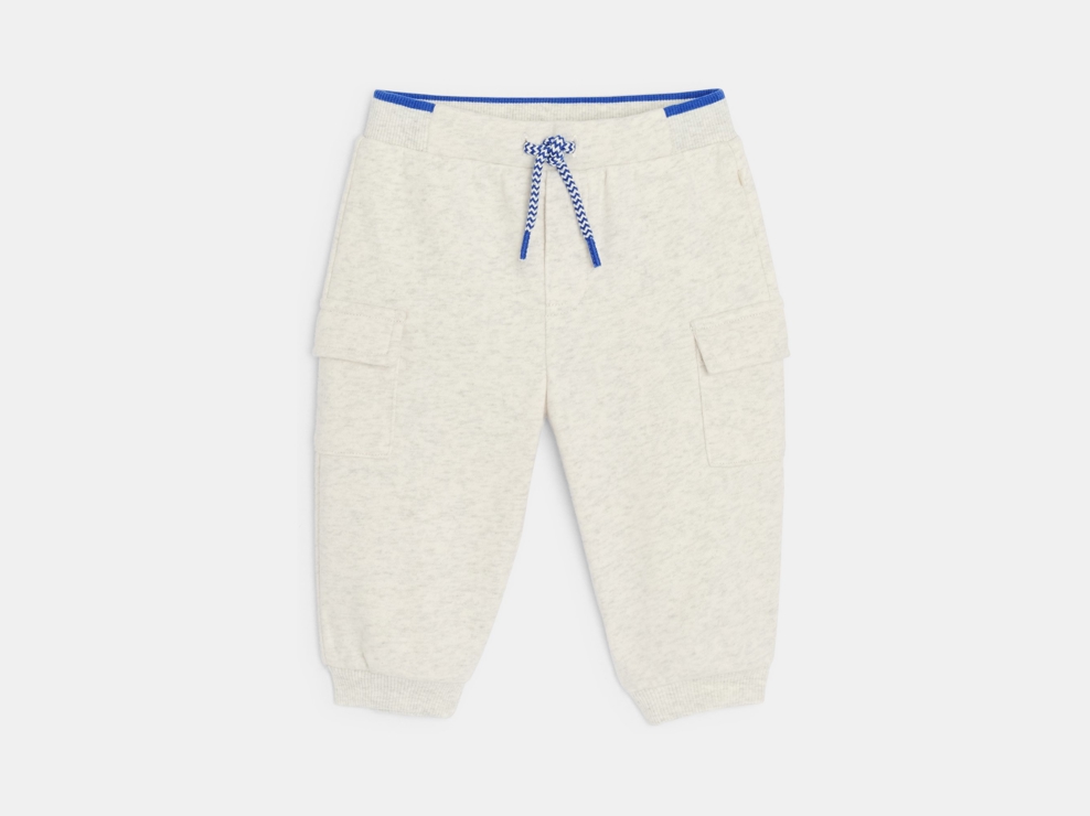 Graue Baby-Jogginghose aus Molton für Mädchen 1