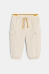 Pantalon de jogging molleton beige bébé fille