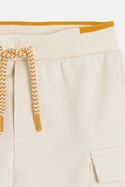 Pantalon de jogging molleton beige bébé fille