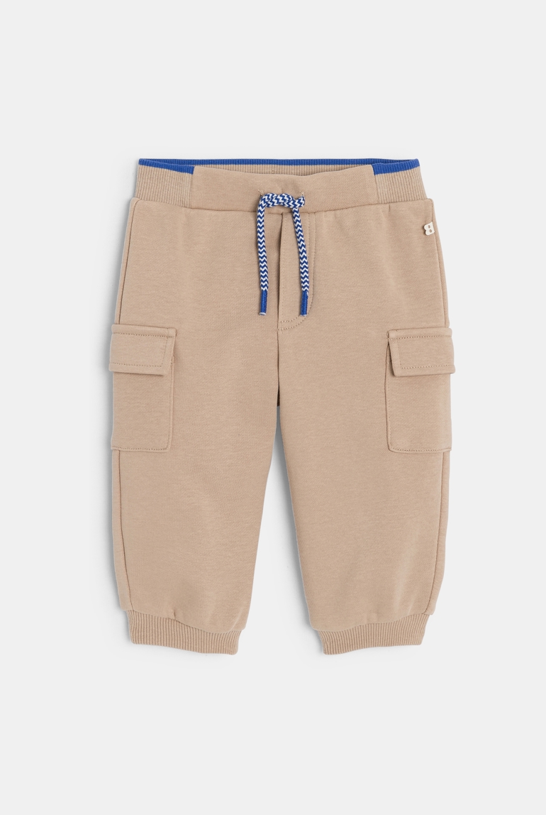 Pantalón de jogging muletón beige bebé niña 1