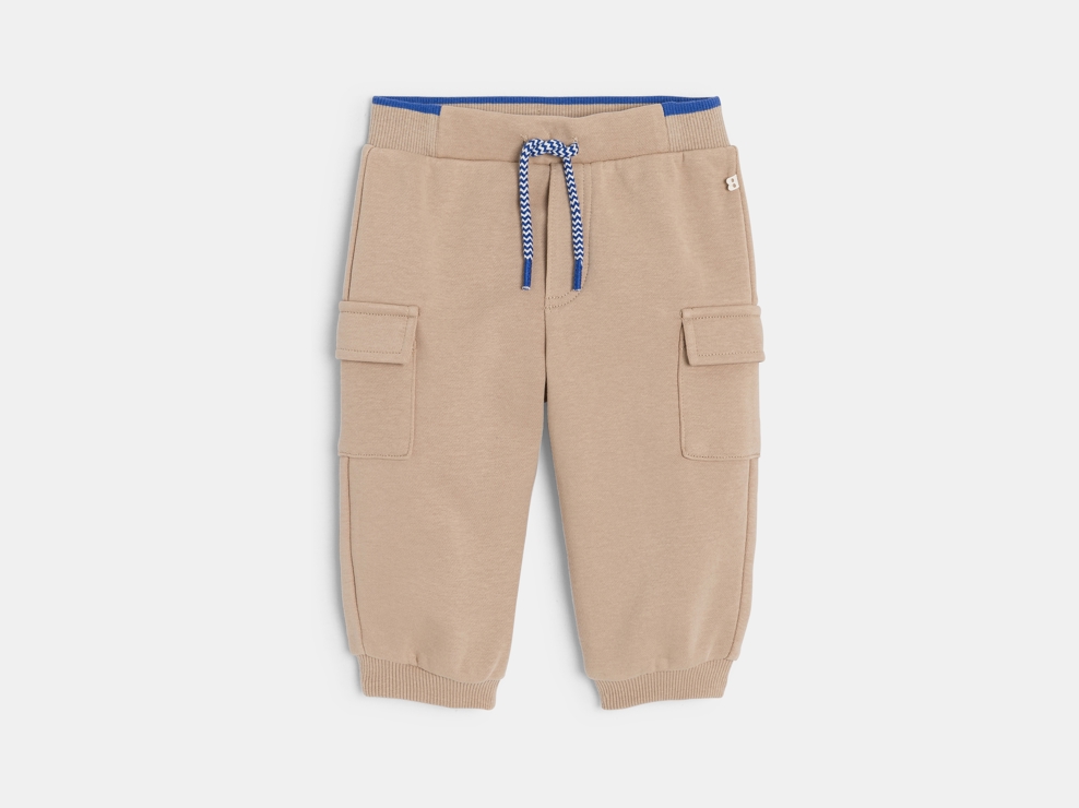 Pantalón de jogging muletón beige bebé niña 1