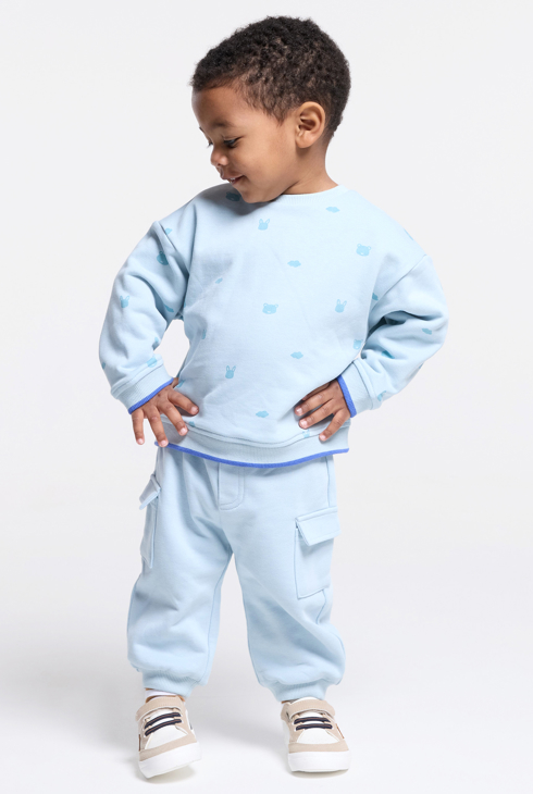 Pantalón de jogging muletón azul bebé niña 1