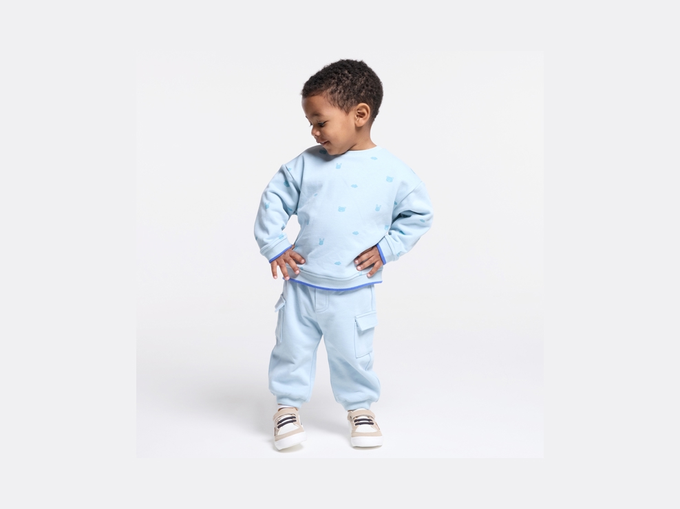 Pantalon de jogging molleton bleu bébé garçon 1