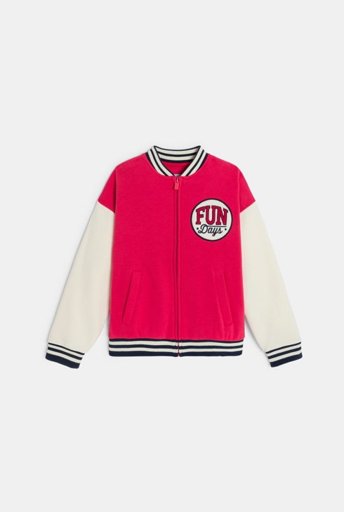 Sweat-shirt teddy campus rouge Fille