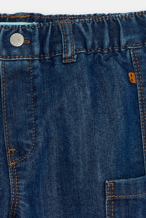 Pantalon cargo denim bleu bébé garçon