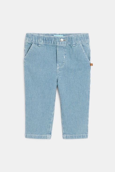 Pantalon rayé twill bleu bébé garçon
