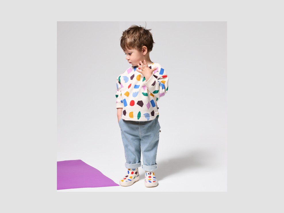 Pantalón a rayas sarga azul bebé niño 1