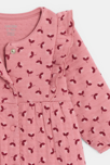 Combi longue fleurie rose bébé fille 2